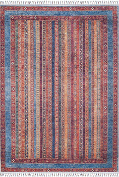 Red Striped Area Rug – Digital Print Carpet, Non Slip & Antibacterial Flooring