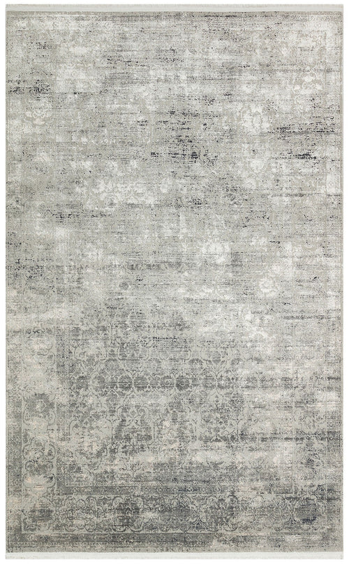 Vintage Area Rug – Grey Machine Made Rug | Soft Touch Carpet, Easy Clean