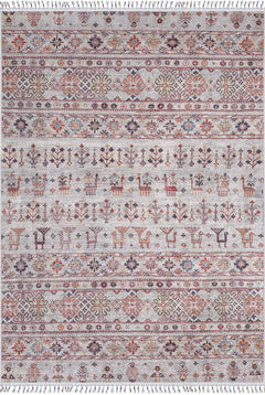 Digital Print Area Rug – Grey Classic Non Slip Antibacterial Carpet for Living Room