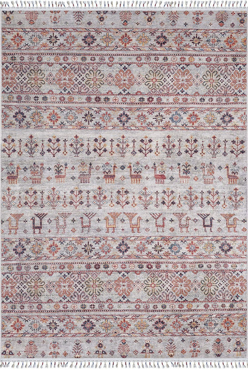 Digital Print Area Rug – Grey Classic Non Slip Antibacterial Carpet for Living Room