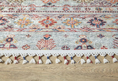 Digital Print Area Rug – Grey Classic Non Slip Antibacterial Carpet for Living Room