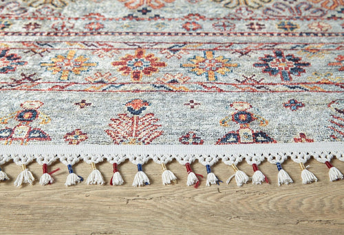 Digital Print Area Rug – Grey Classic Non Slip Antibacterial Carpet for Living Room