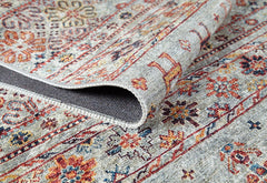 Digital Print Area Rug – Grey Classic Non Slip Antibacterial Carpet for Living Room