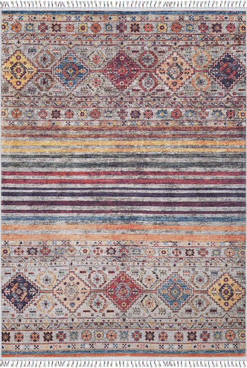 Mikstat Brown Geometric Digital Print Area Rug