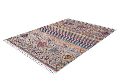 Mikstat Brown Geometric Digital Print Area Rug