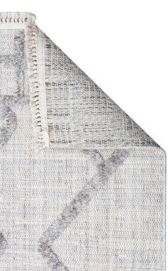 Scandinavian Area Rug – Grey Geometric Rug with Soft Textured Carpet