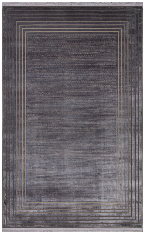 Grey Cotton Area Rug – Machine Made Classic Flatweave Non Slip Carpet