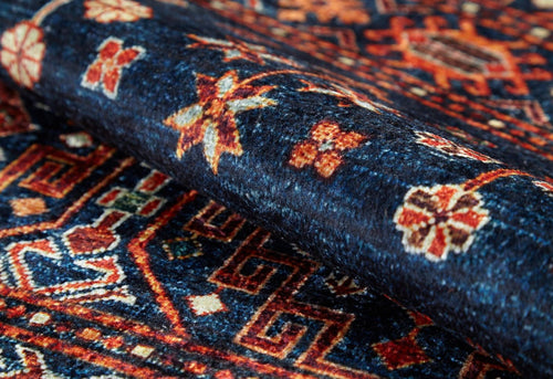 Geometric Area Rug – Non Slip Brown Digital Print Rug | Antibacterial Carpet