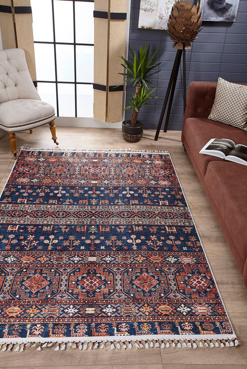 Geometric Area Rug – Non Slip Brown Digital Print Rug | Antibacterial Carpet