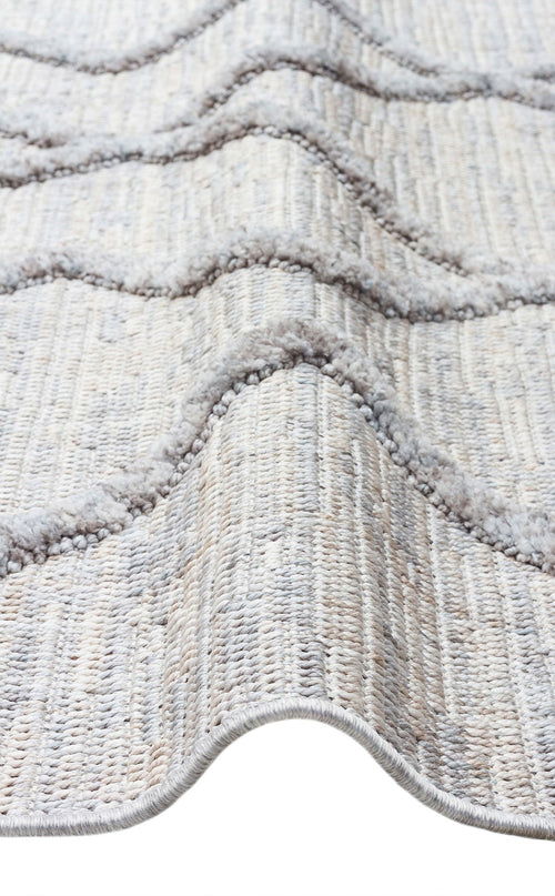 Scandinavian Area Rug – Grey Geometric Rug with Soft Textured Carpet