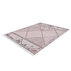 Geometric Area Rug - Cream Digital Print Non Slip Carpet for Living Room Decor