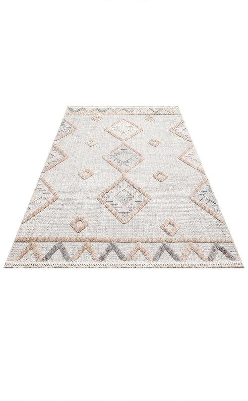 Scandinavian Area Rug – Grey Geometric Machine Made Flatweave Carpet