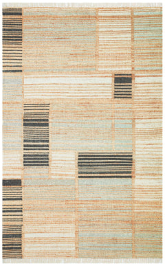 Washable Cotton Kilim - Grey Geometric Rug | Double Sided Flatweave Carpet