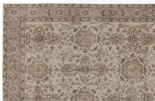 Atina Beige Vintage Wool Handmade Area Rug 3'8" x 6'8"