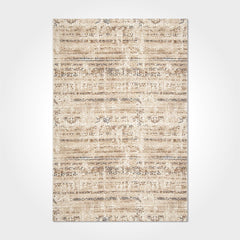 Modern Area Rug – Machine Made Cream Polyester Rug With Overlocked Edge