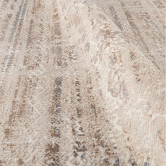 Modern Area Rug – Machine Made Cream Polyester Rug With Overlocked Edge