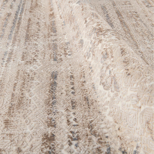 Modern Area Rug – Machine Made Cream Polyester Rug With Overlocked Edge