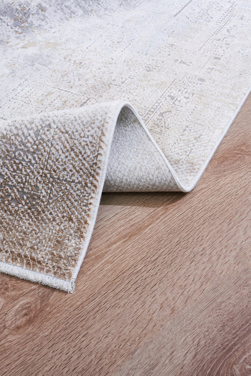 Modern Bamboo Area Rug – Machine Made Gold Non Slip Carpet for Living Room