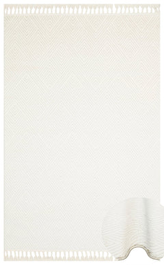 Paola White Geometric Machine Made Area Rug