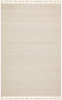 Beige Jute Area Rug – Machine Made Rug with Geometric Design, Easy Clean