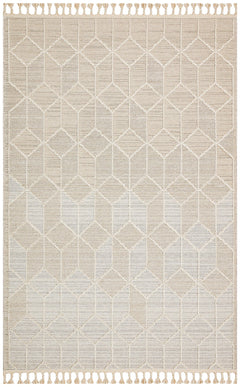 Geometric Jute Area Rug – Machine Made Rug | Beige Area Carpet, Soft Texture