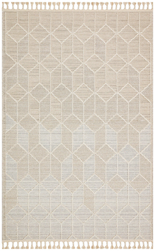 Beige Geometric Jute Rug – Machine Made Area Rug | Eco Friendly, Dust Free Carpet