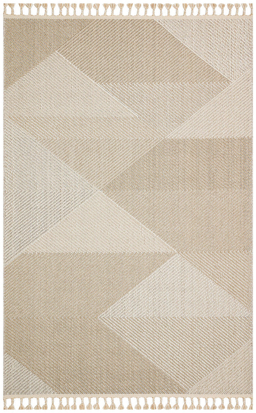 Jute Area Rug – Beige Geometric Machine Made Rug | Dust Free, Easy to Clean