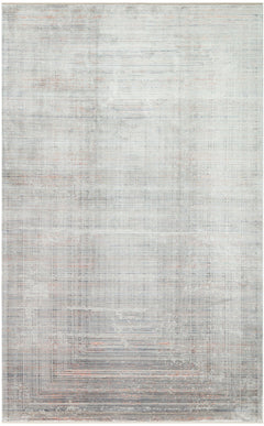 Modern Area Rug – Grey Machine Made Rug with Art Deco Frame Pattern