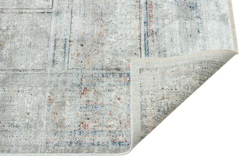 Bamboo Area Rug - Grey Frame Machine Made Non Slip Decorative Floor Carpet