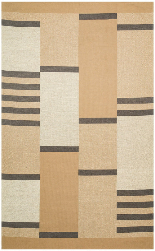 Cotton Kilim Rug - Beige Geometric Kilim Carpet | Non Slip, Easy Clean