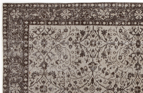 Atina Beige Vintage Wool Handmade Area Rug 5'2" x 8'5"