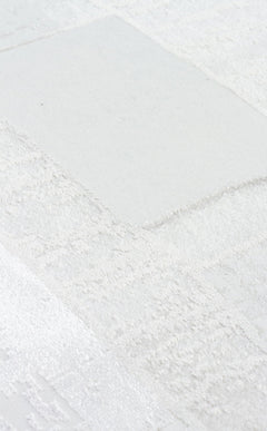 Cream Patchwork Rug - Machine Made Area Rug With Soft Texture & Non Slip Pad