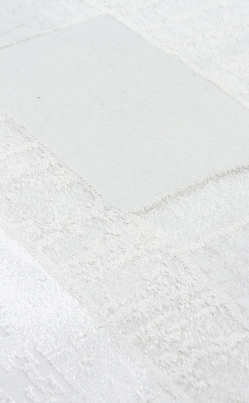 Cream Patchwork Rug - Machine Made Area Rug With Soft Texture & Non Slip Pad