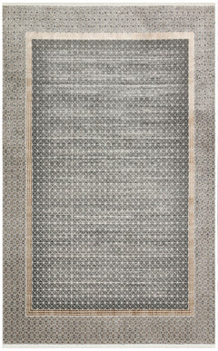 Machine Made Area Rug - Grey Flatweave Modern Patterned Rug With Soft Texture