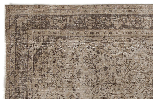 Atina Beige Vintage Wool Handmade Area Rug 5'10" x 9'5"