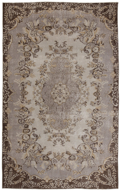 Atina Beige Vintage Wool Handmade Area Rug 5'4" x 8'6"