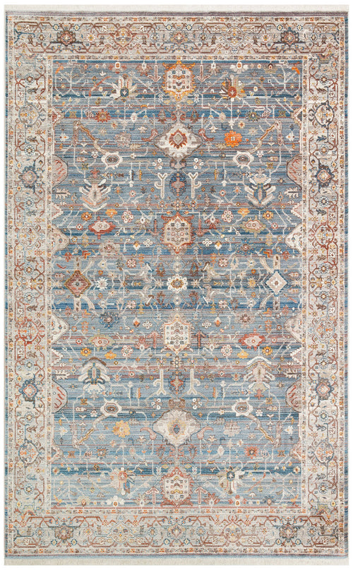 Blue Area Rug - Classic Machine Made Carpet | Ethnic Style, Dust Free & Easy To Clean