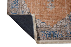 Classic Cotton Area Rug - Blue Digital Print Chenille Carpet for Living Room