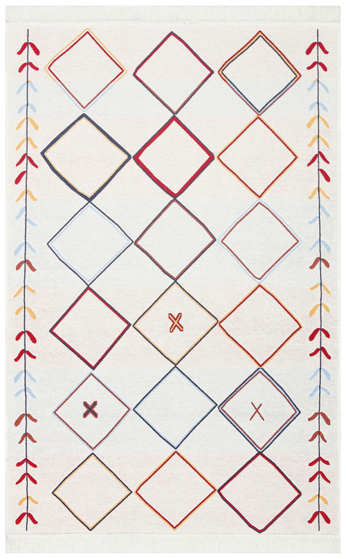 Pottendorf Beige Geometric Cotton Kilim