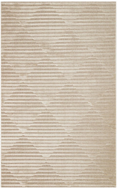 Wool Viscose Area Rug – Machine Made Rug | Geometric Brown Cream Flatweave Carpet