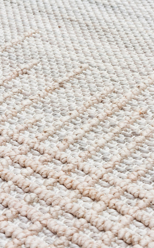 Beige Striped Area Rug – Machine Made Rug with Antislip Floor Mat, Flatweave