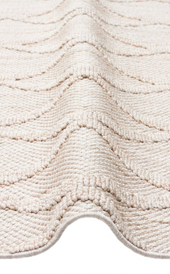 Machine Made Area Rug - Beige Geometric Design | Non Slip, Easy Clean Carpet