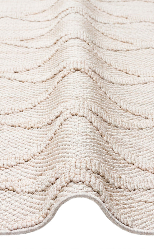 Machine Made Area Rug - Beige Geometric Design | Non Slip, Easy Clean Carpet