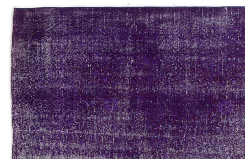 Atina Purple Vintage Wool Handmade Area Rug 6'5" x 10'0"