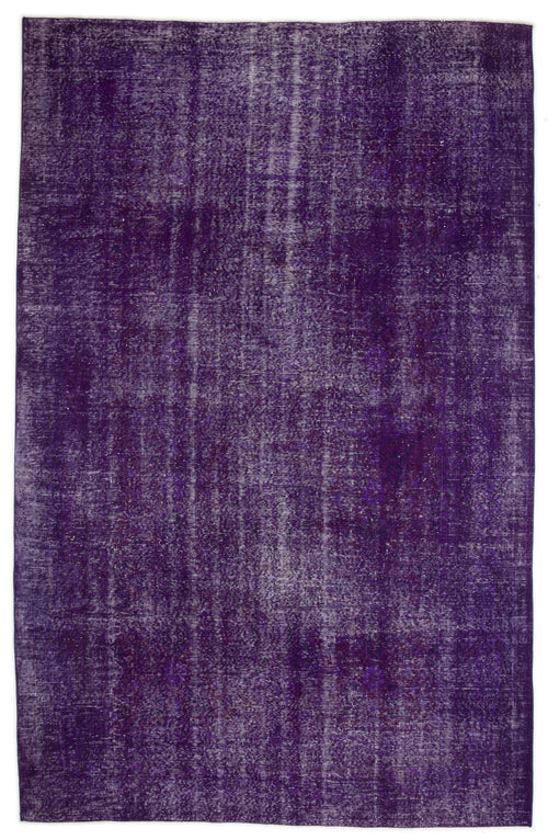 Atina Purple Vintage Wool Handmade Area Rug 6'5" x 10'0"