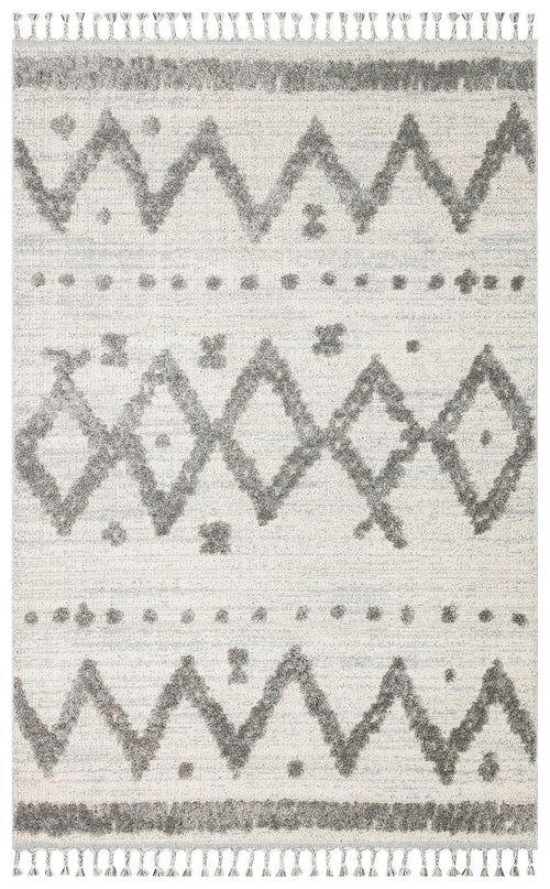 Geometric Area Rug – Machine Made Grey Rug with Soft Texture & Anti Slip