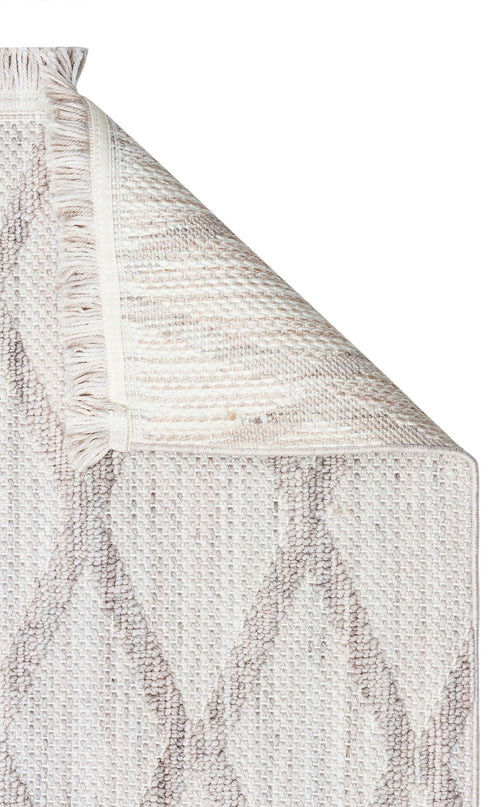 Machine Made Area Rug - Grey Geometric Flatweave Carpet | Dustproof, Easy Clean