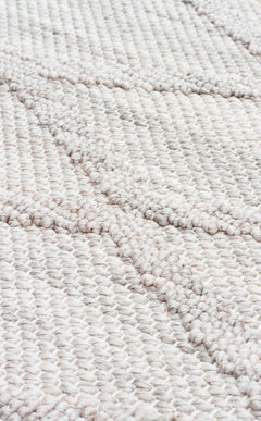 Grey Geometric Area Rug - Machine Made Carpet | Dustproof, Easy Clean, Antislip Flatweave