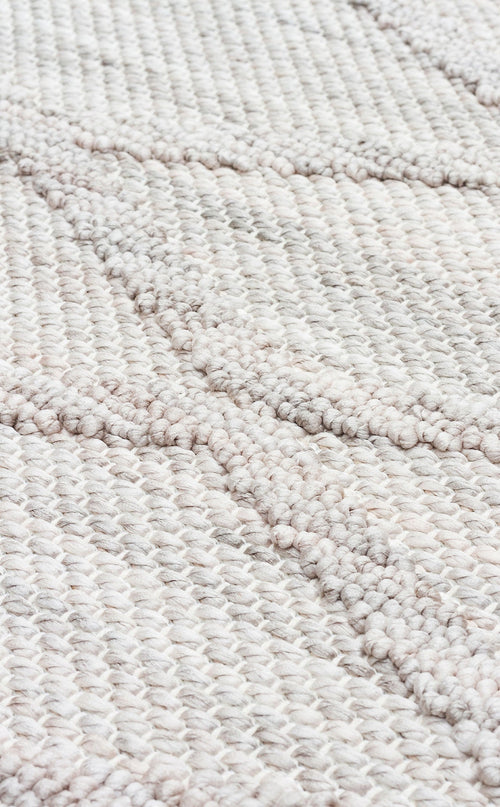 Grey Geometric Area Rug - Machine Made Carpet | Dustproof, Easy Clean, Antislip Flatweave