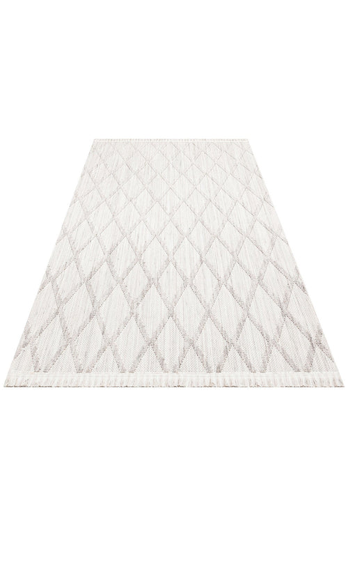 Machine Made Area Rug - Grey Geometric Flatweave Carpet | Dustproof, Easy Clean